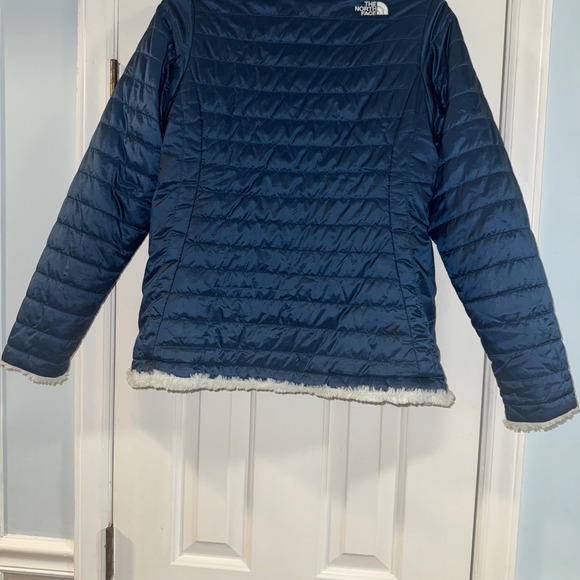 The North Face Reversible Mossbud Swirl Insulated Jacket Girls XL 18 Blue/Teal - Picture 11 of 16
